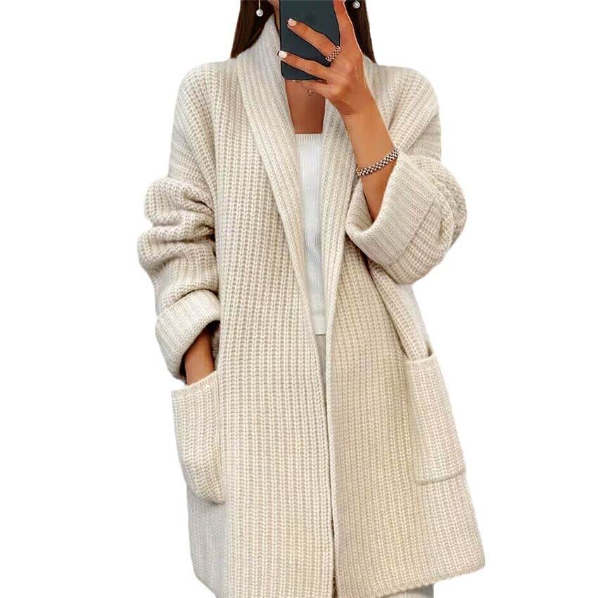 Cardigan oversize da donna con tasche