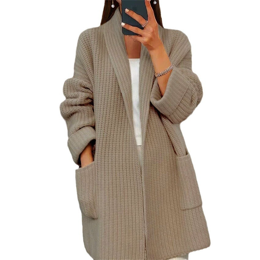 Cardigan oversize da donna con tasche